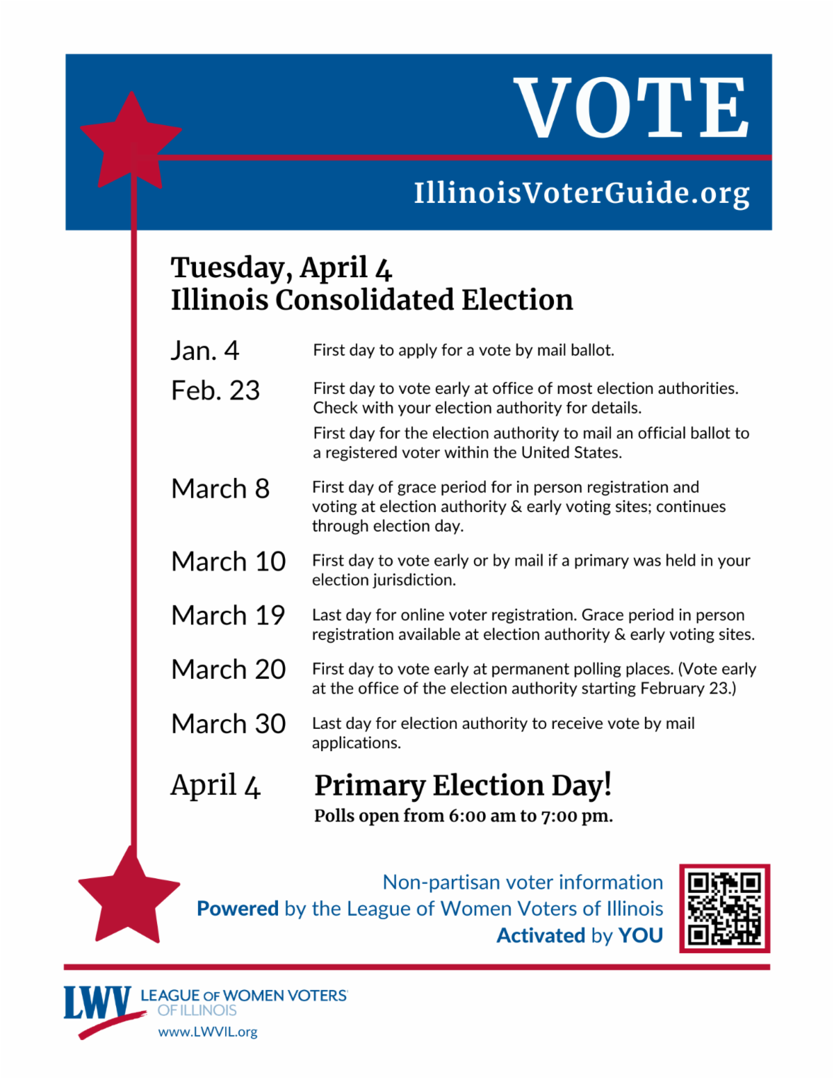 2023 Consolidated Election Illinois Voting Calendar MyLO